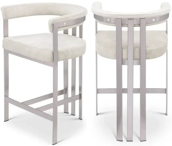 Meridian Furniture Marcello Velvet Counter Stool, Set of 2