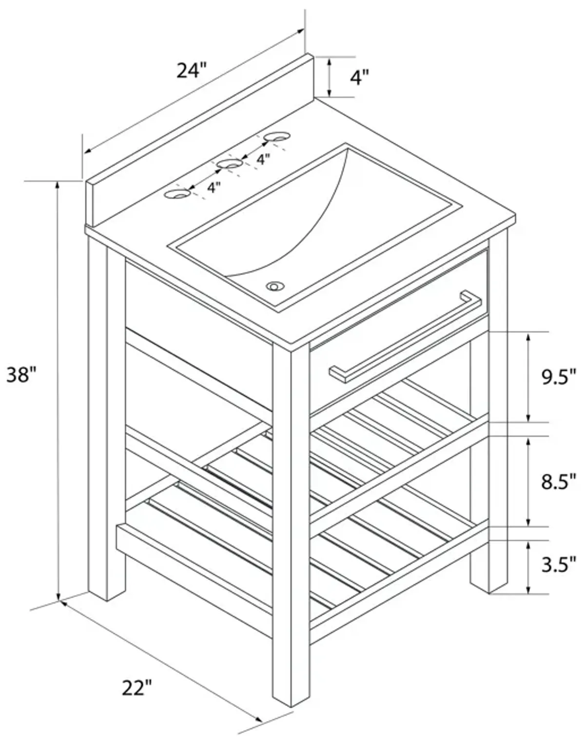 DHP Camden 24" Bathroom Vanity