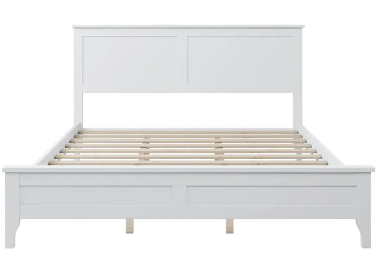 Merax Modern White Solid Wood Platform Bed