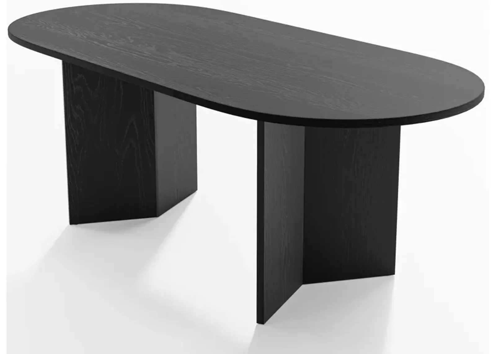 67 Brix Modern Black Oak Wood Oval Dining Table (Seats 6)