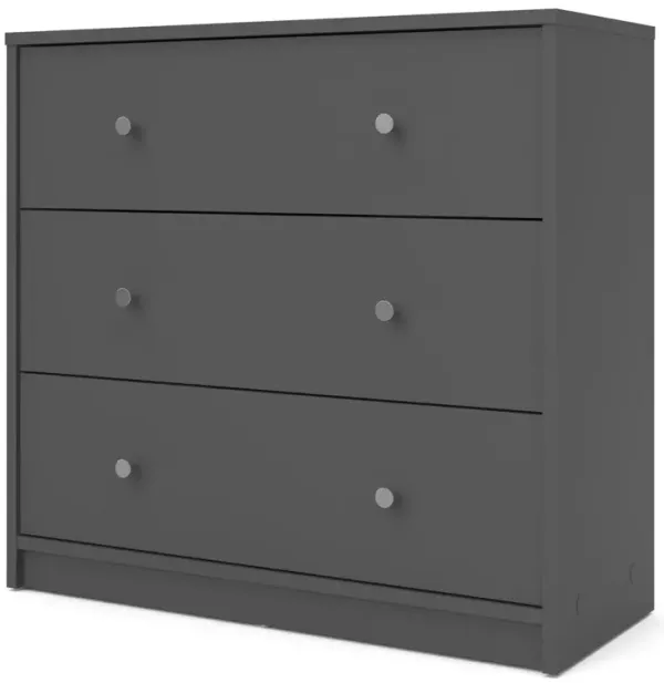 Tvilum Portland 3 Drawer Chest, Grey