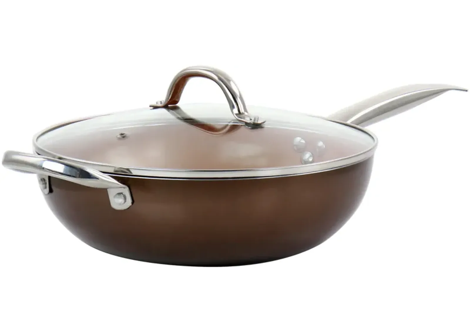 Copper Pan Cooking Excellence 3.5 Quart Aluminum Nonstick Saute Pan in Copper