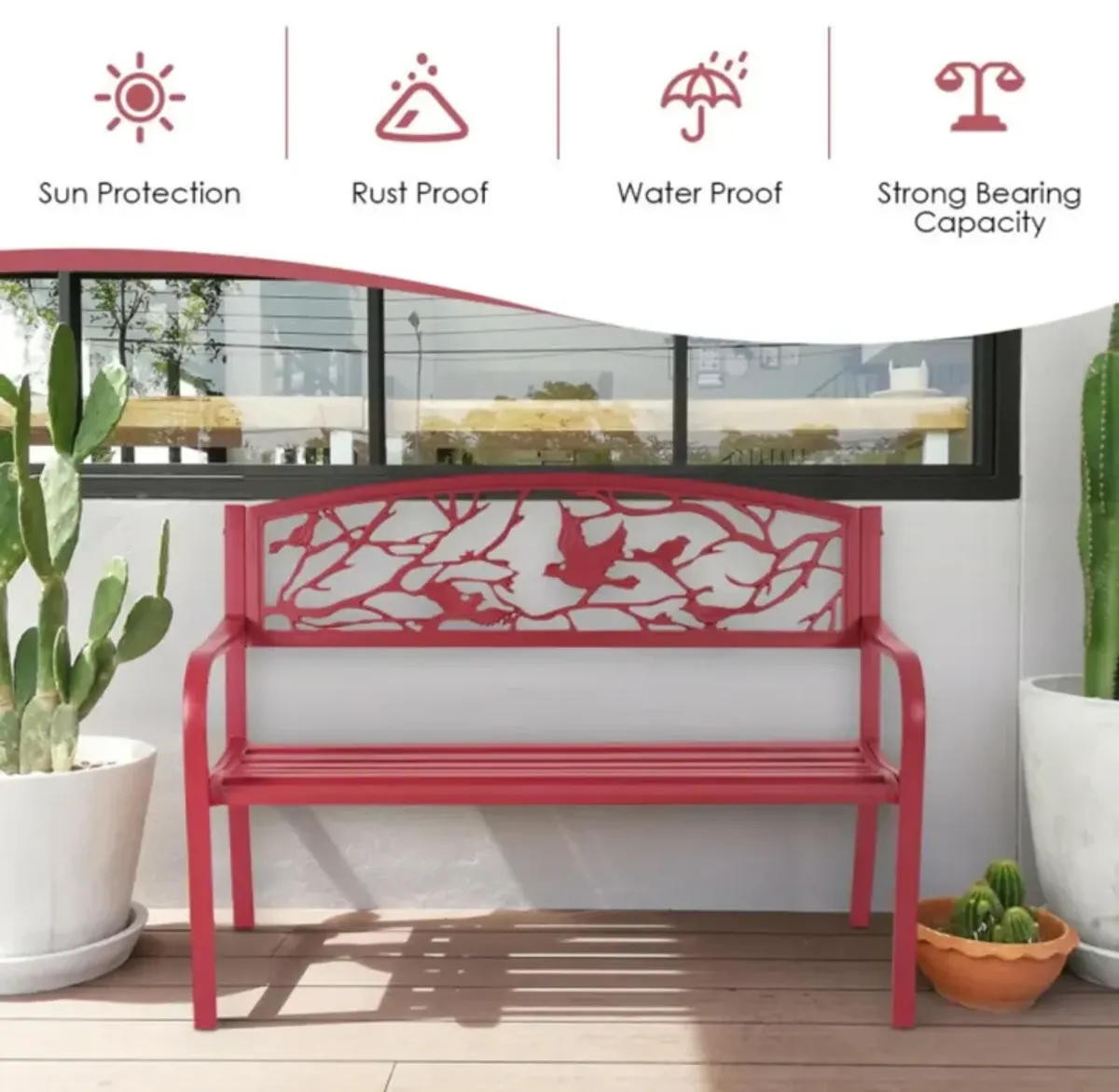 Hivvago Patio Garden Bench Park Yard Outdoor Furniture