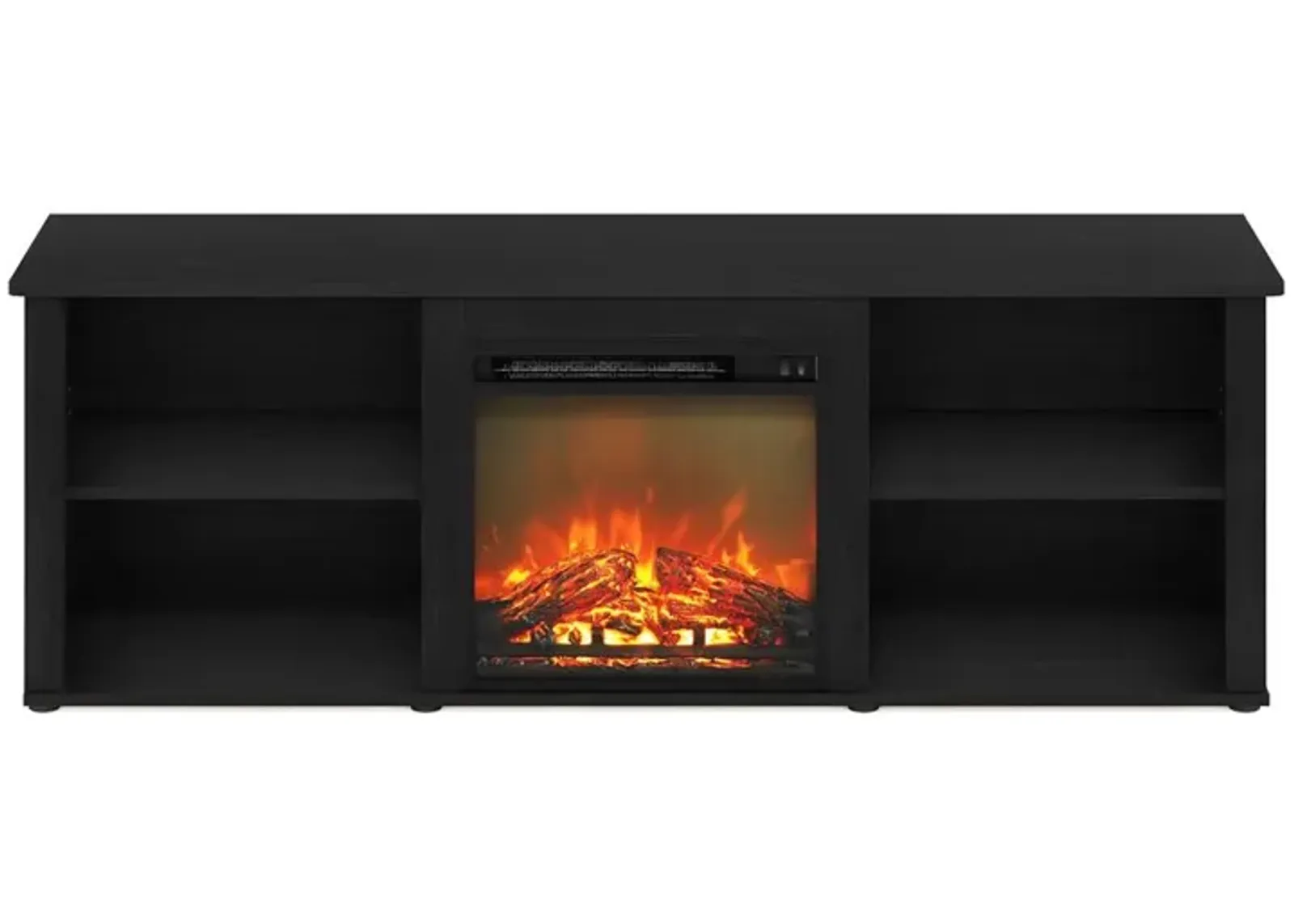 Furinno Classic 70 Inch TV Stand with Fireplace, Americano