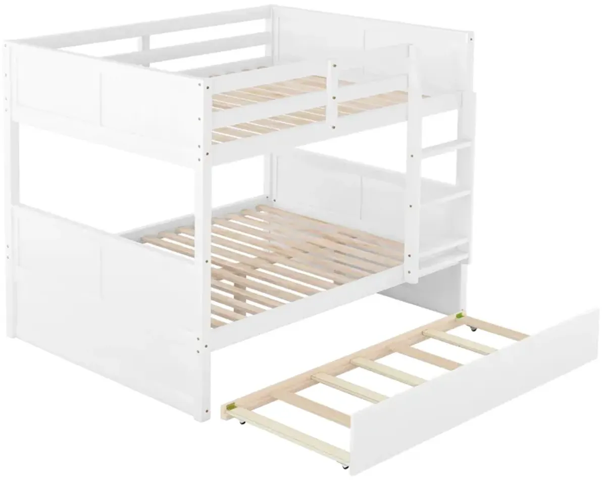 Merax Modern Solid Bunk Bed with Trundle