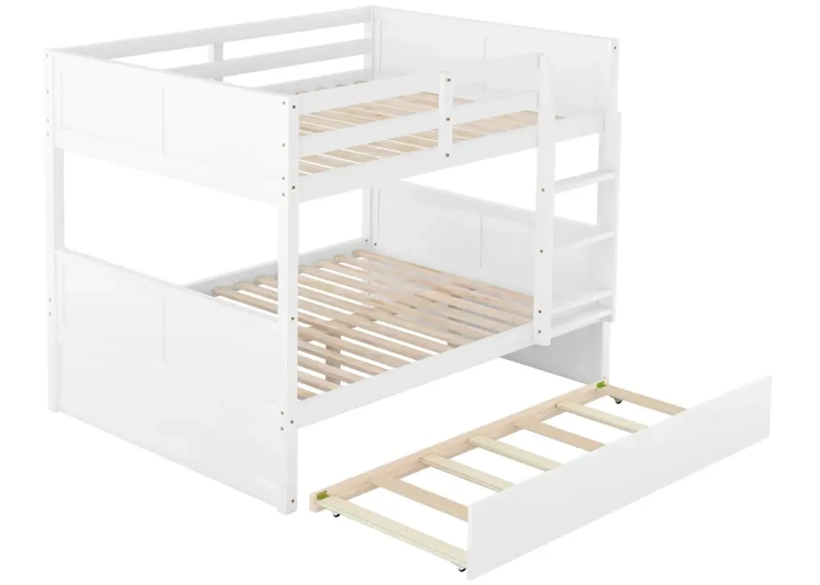 Merax Modern Solid Bunk Bed with Trundle