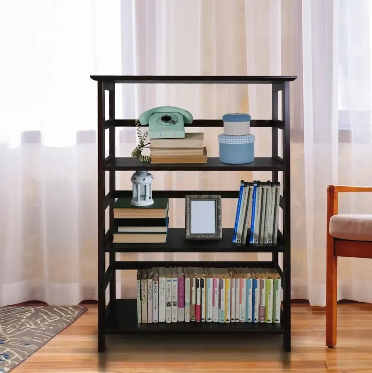 Soho Manhattan 4-Shelf Bookcase 26" Wide - Espresso