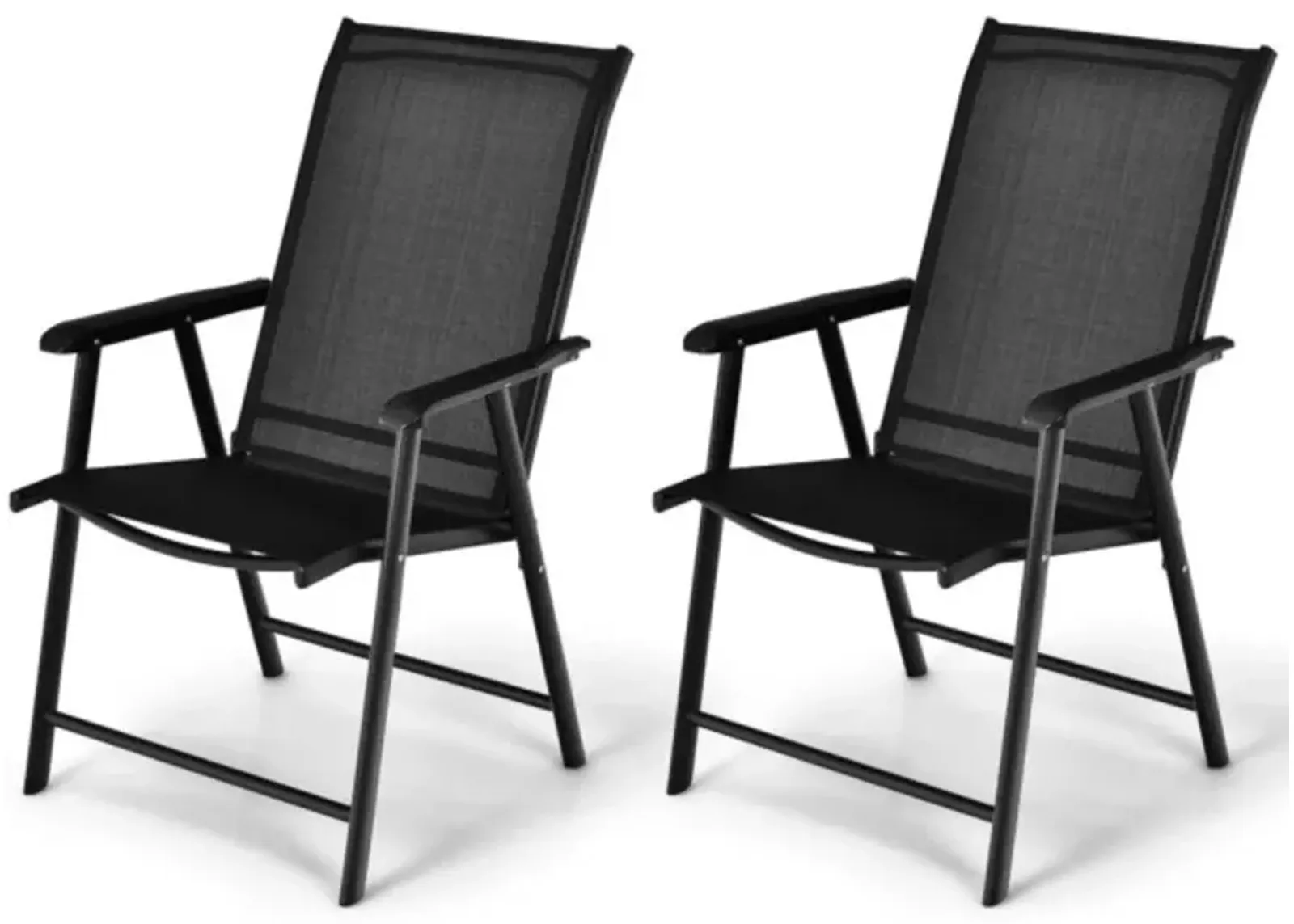 Hivvago Set of 2 Outdoor Patio Folding Chair with Ergonomic Armrests