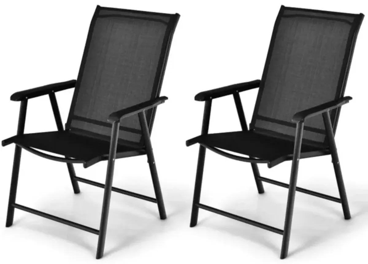 Hivvago Set of 2 Outdoor Patio Folding Chair with Ergonomic Armrests