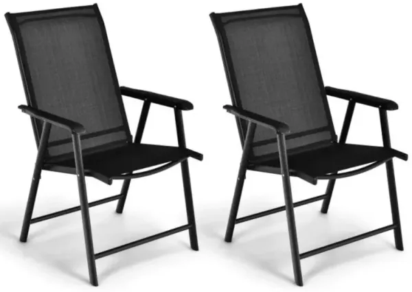 Hivvago Set of 2 Outdoor Patio Folding Chair with Ergonomic Armrests