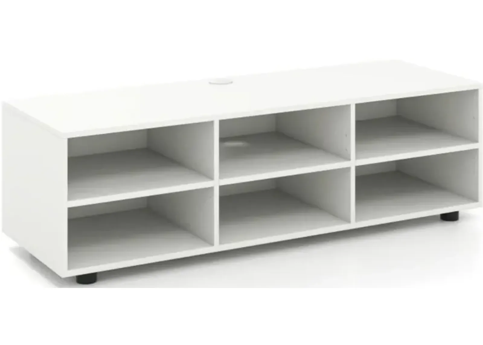 Hivvago TV Stand for TV up to 55 Inch with 6 Storage Compartments-White