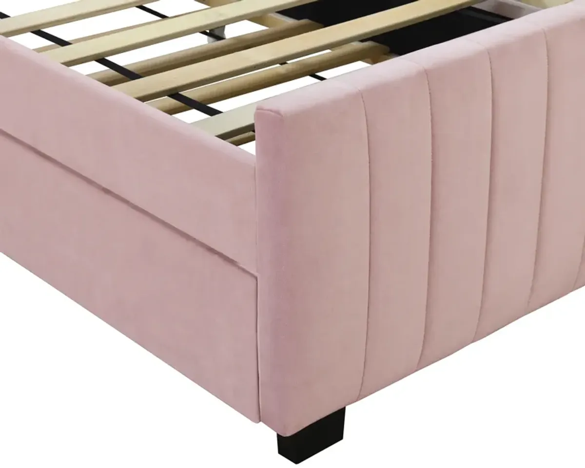 Merax Modern Upholstered Platform Bed with Trundle