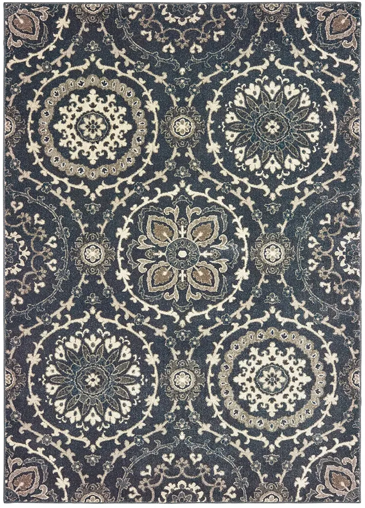 Richmond 5'3" x 7'6" Navy Rug