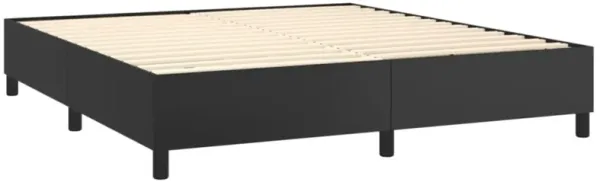 vidaXL Faux Leather King Size Box Spring Bed Frame - Black 76"x79.9" - Modern Bedroom Furniture Piece - Lightweight and Durable