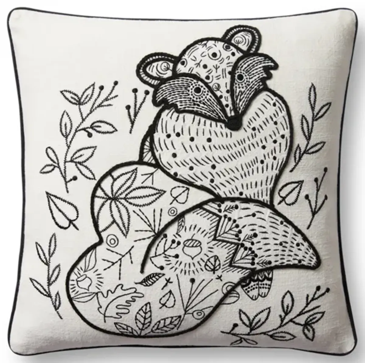 PLL0030 Black/Natural 18"x18" Down Pillow