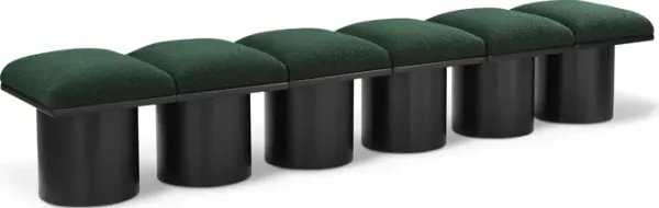 Meridian Furniture Pavilion Green Boucle Fabric Bench