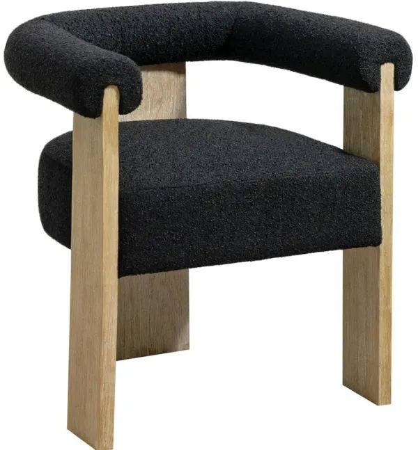 Meridian Furniture Barrel Black Boucle Fabric Dining Chair