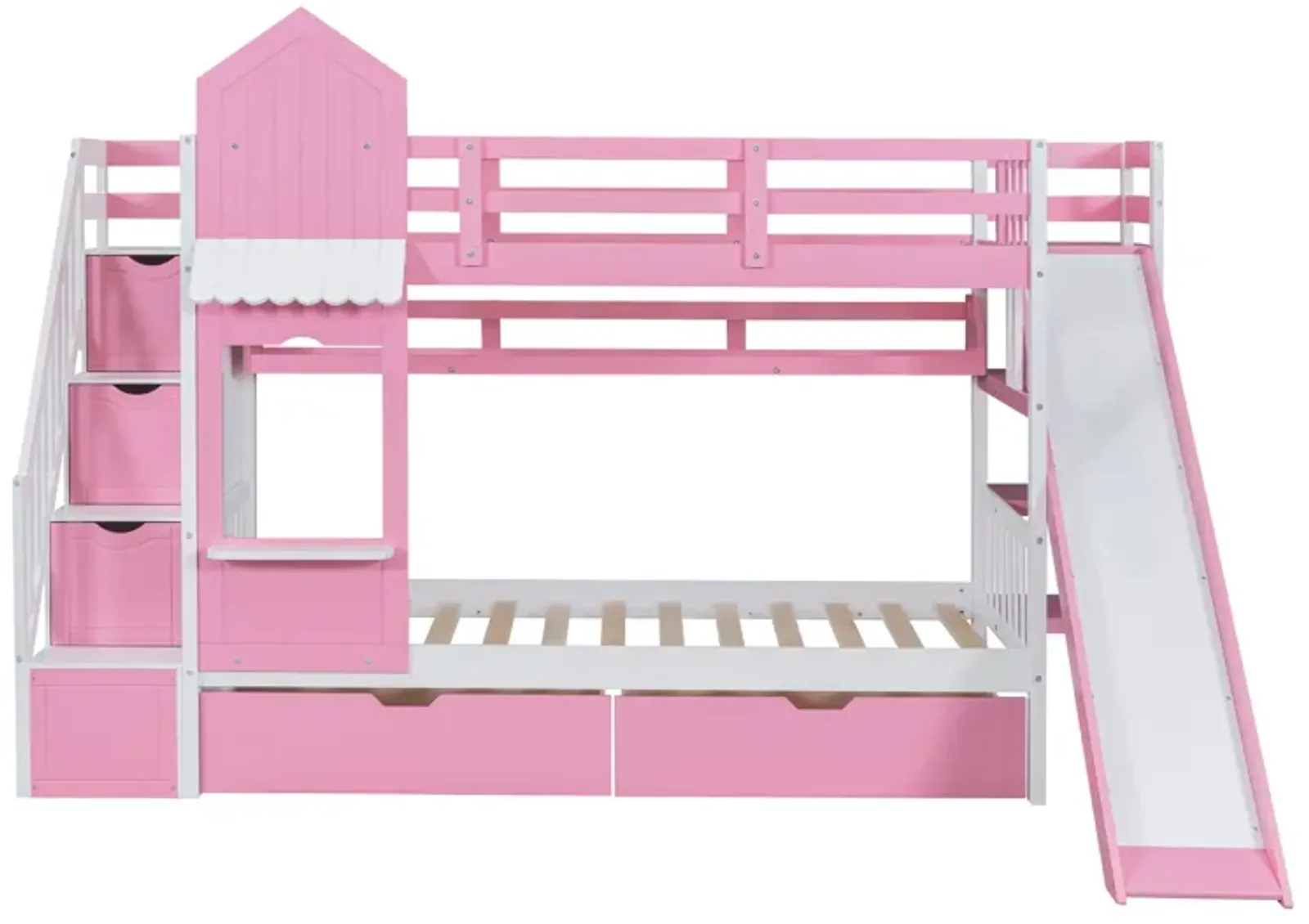 Merax Castle Bunk Bed with 2 Drawers