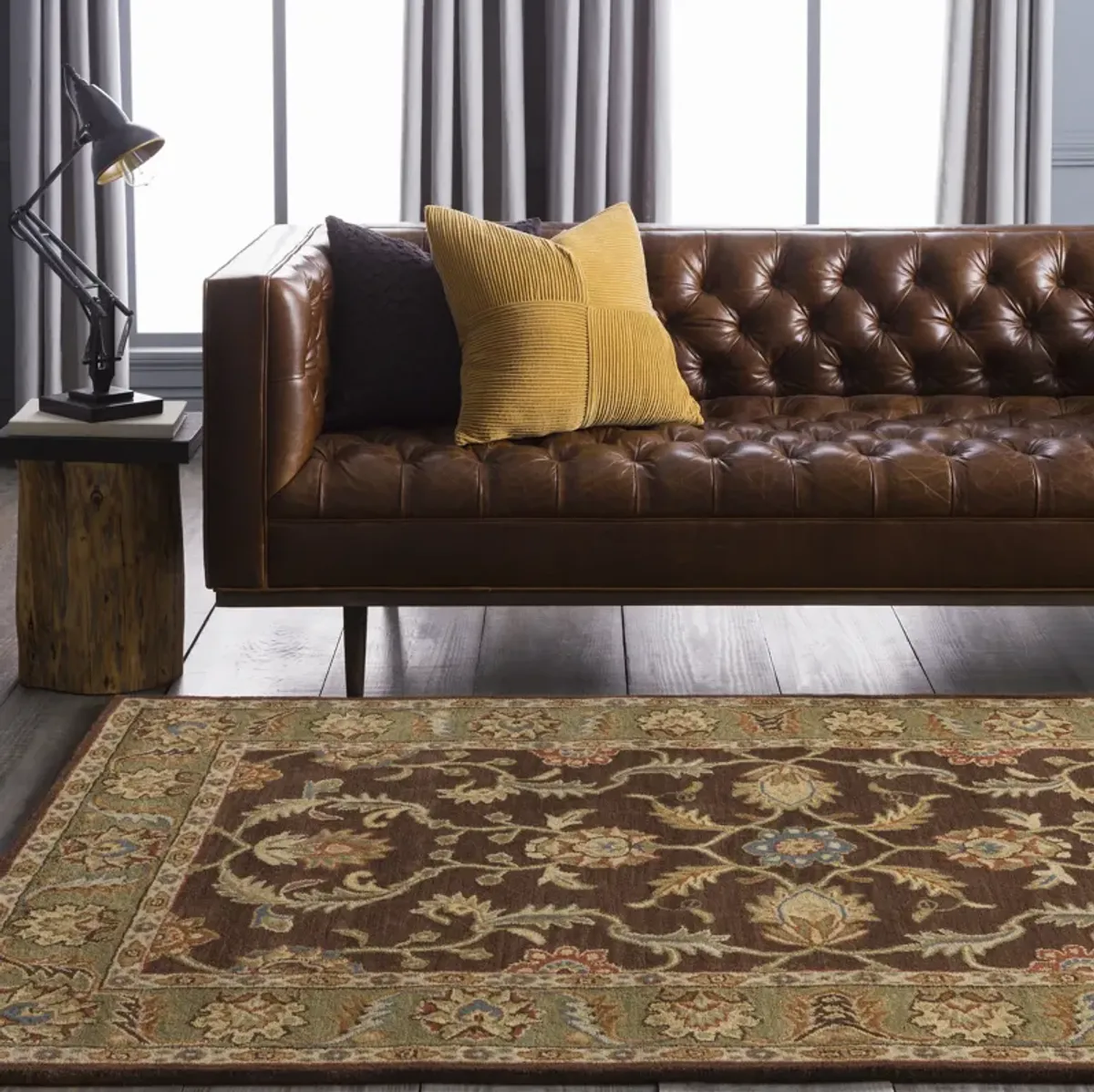 Caesar CAE-1007 9'9' Round Brown Rug