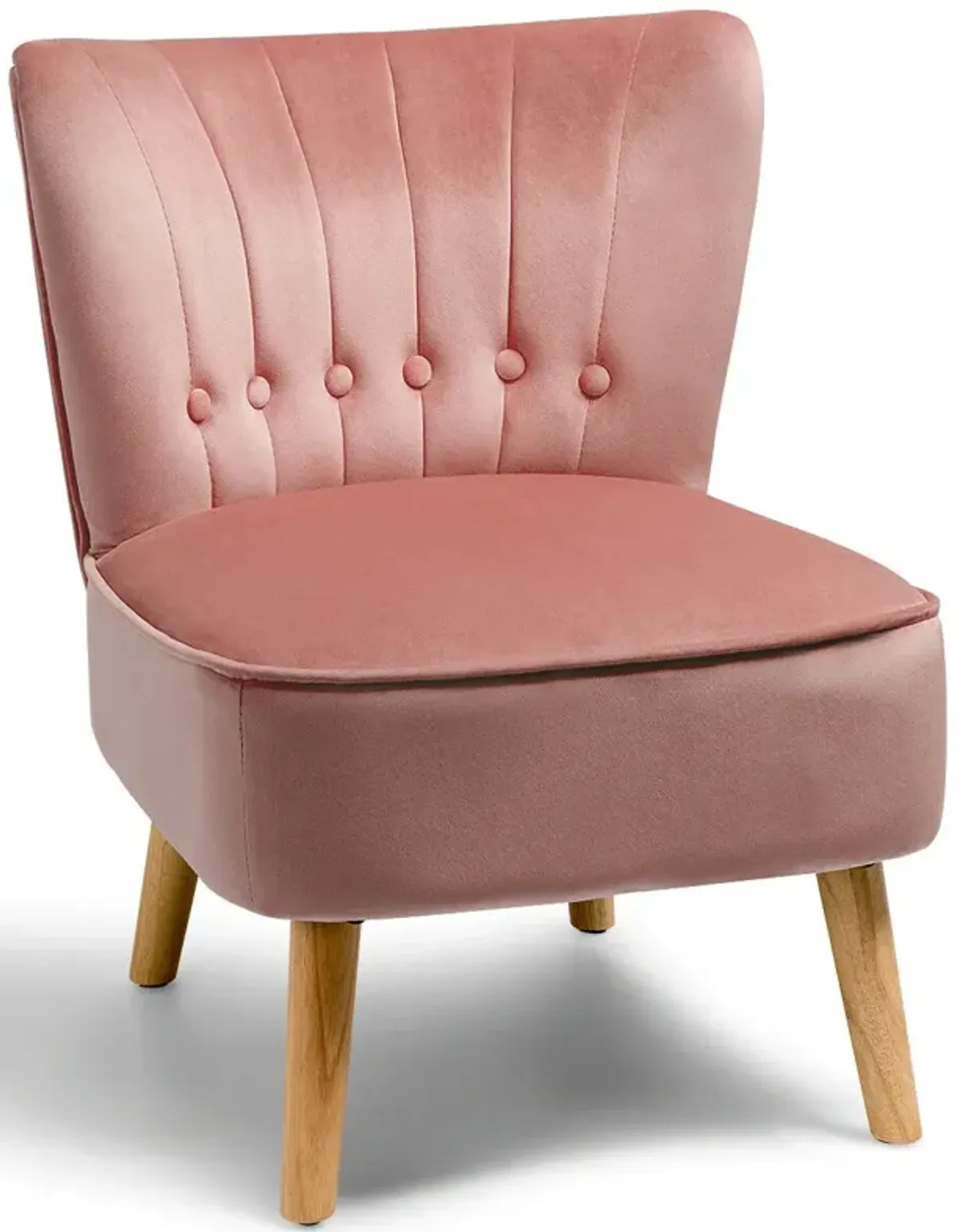 Armless Accent Chair Tufted Velvet Leisure Chair