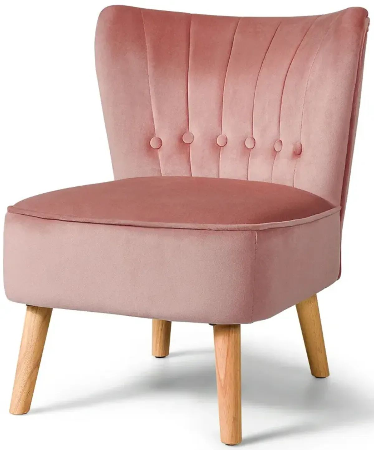 Armless Accent Chair Tufted Velvet Leisure Chair