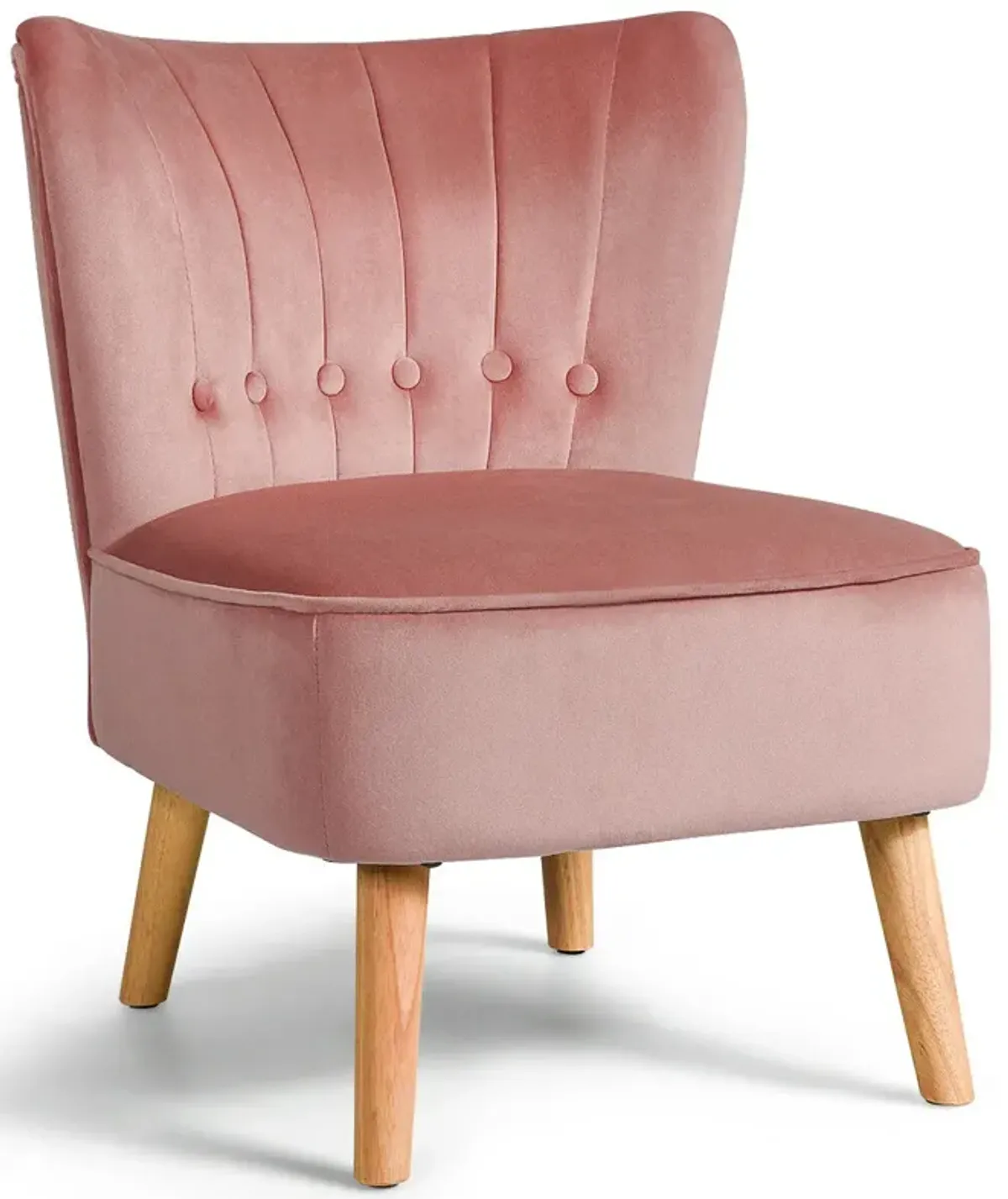 Armless Accent Chair Tufted Velvet Leisure Chair