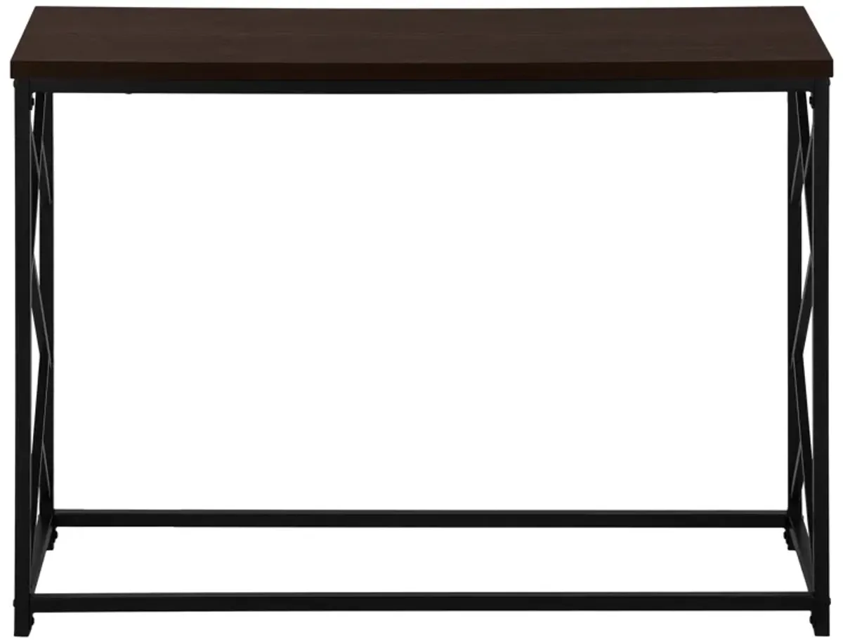 Monarch Specialties I 3534 Accent Table, Console, Entryway, Narrow, Sofa, Living Room, Bedroom, Metal, Laminate, Brown, Black, Contemporary, Modern