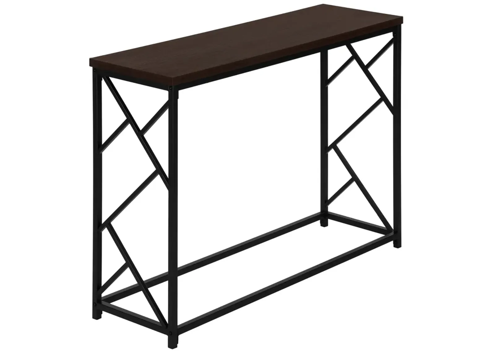 Monarch Specialties I 3534 Accent Table, Console, Entryway, Narrow, Sofa, Living Room, Bedroom, Metal, Laminate, Brown, Black, Contemporary, Modern