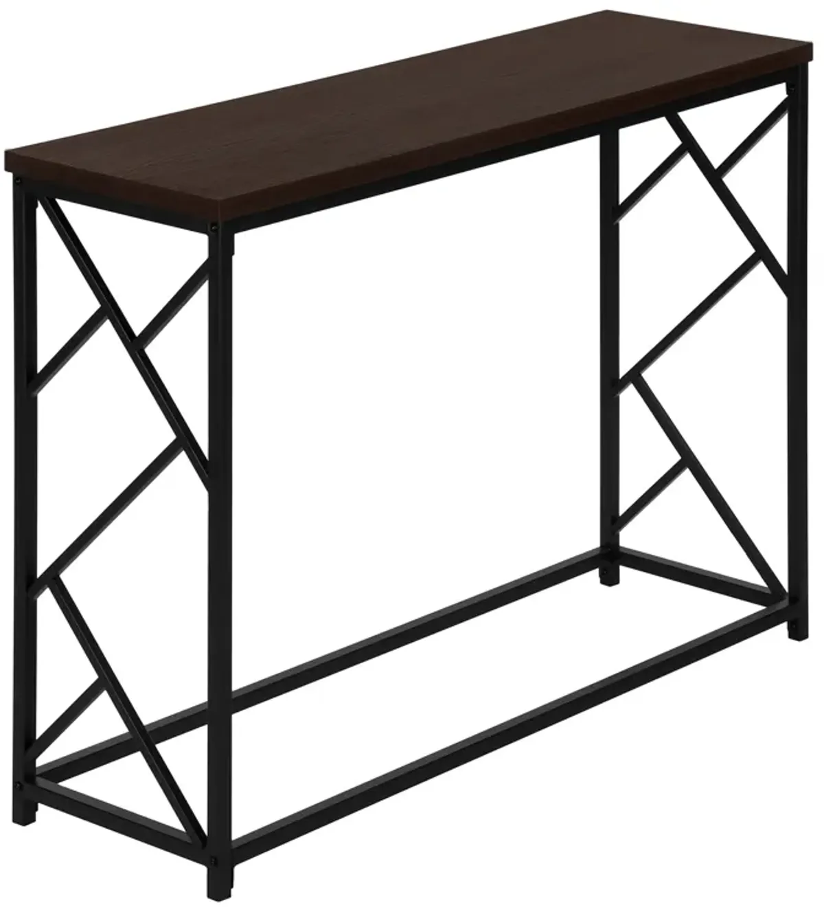 Monarch Specialties I 3534 Accent Table, Console, Entryway, Narrow, Sofa, Living Room, Bedroom, Metal, Laminate, Brown, Black, Contemporary, Modern