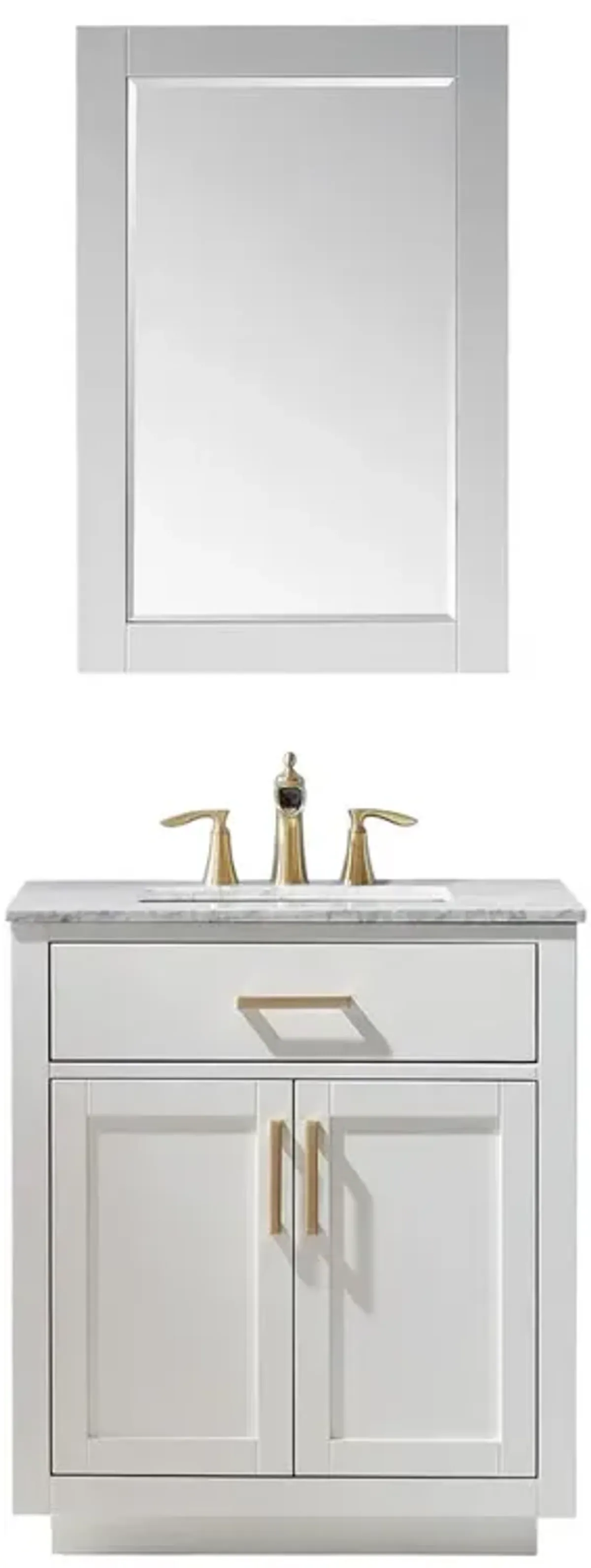 Altair 30 Single Bathroom Vanity Set in White with Mirror