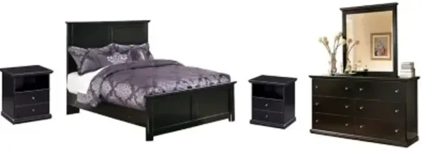 Maribel Full Panel Bed with Dresser, Mirror and 2 Nightstands