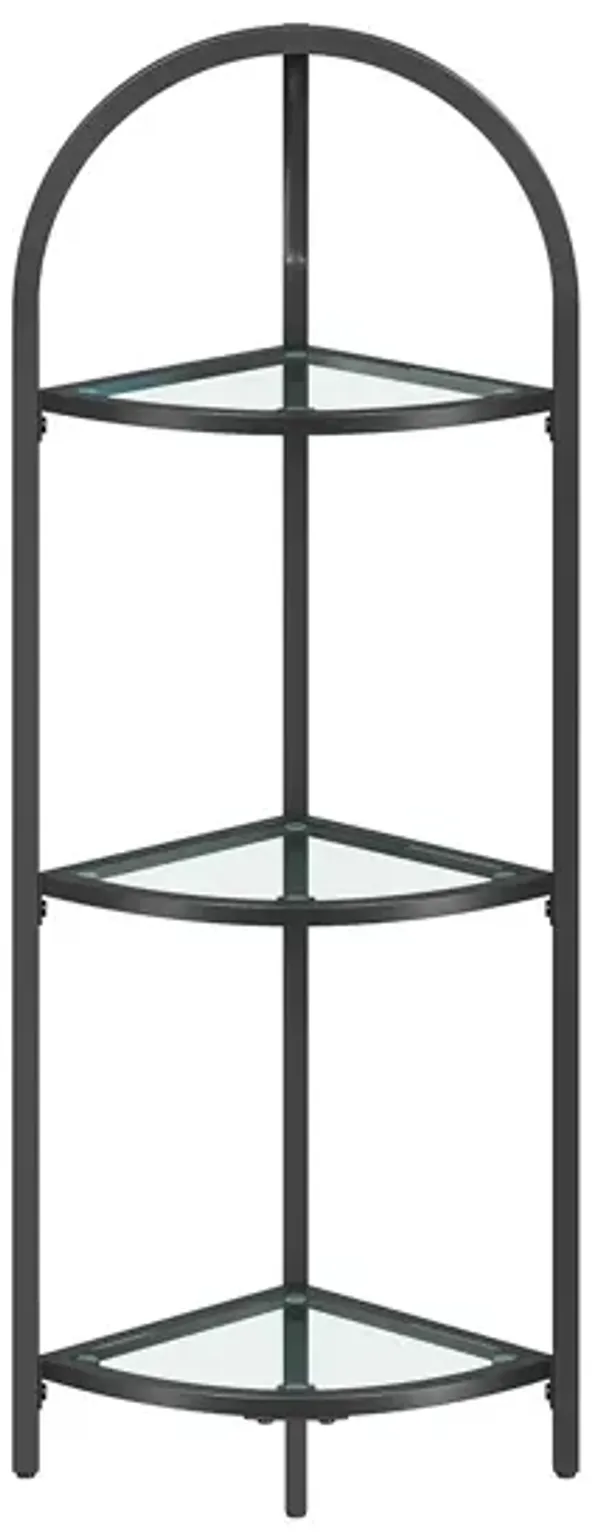 Modern 3-Tier Corner Shelf with Durable Tempered Glass