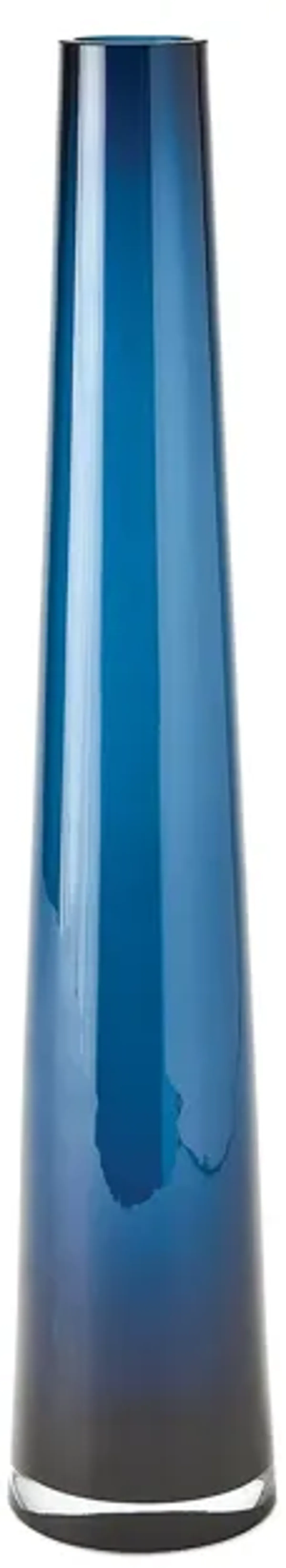 Glass Tower Vase-Blue Small