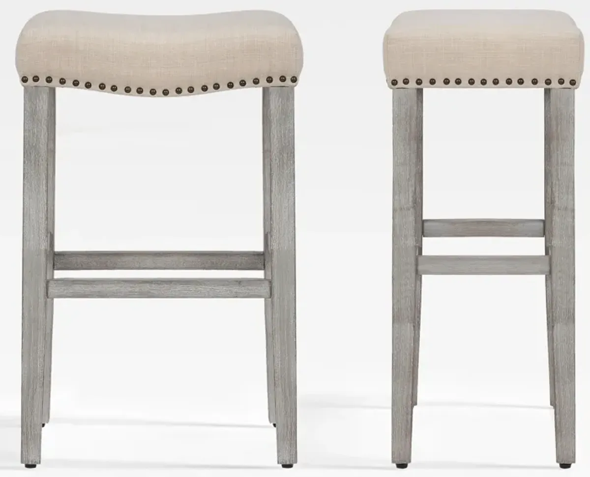 WestinTrends 29" Upholstered Saddle Seat Bar Stool (Set of 2)