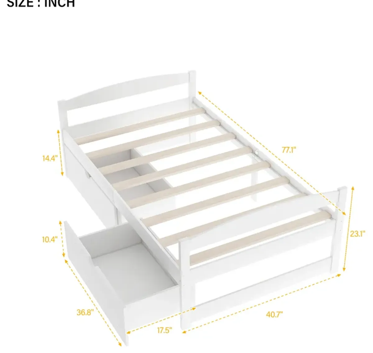 Merax Simple Style Platform Bed with Drawers