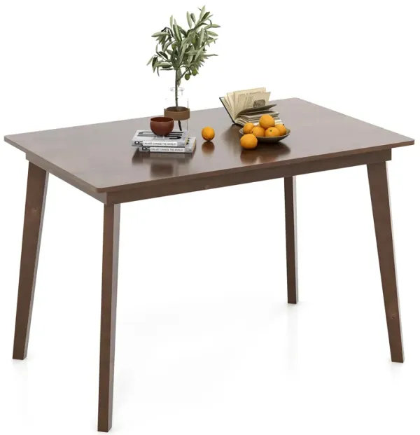 Wooden Dining Table with Rubber Wood Legs for 4 People, Ideal for Small Dining Spaces