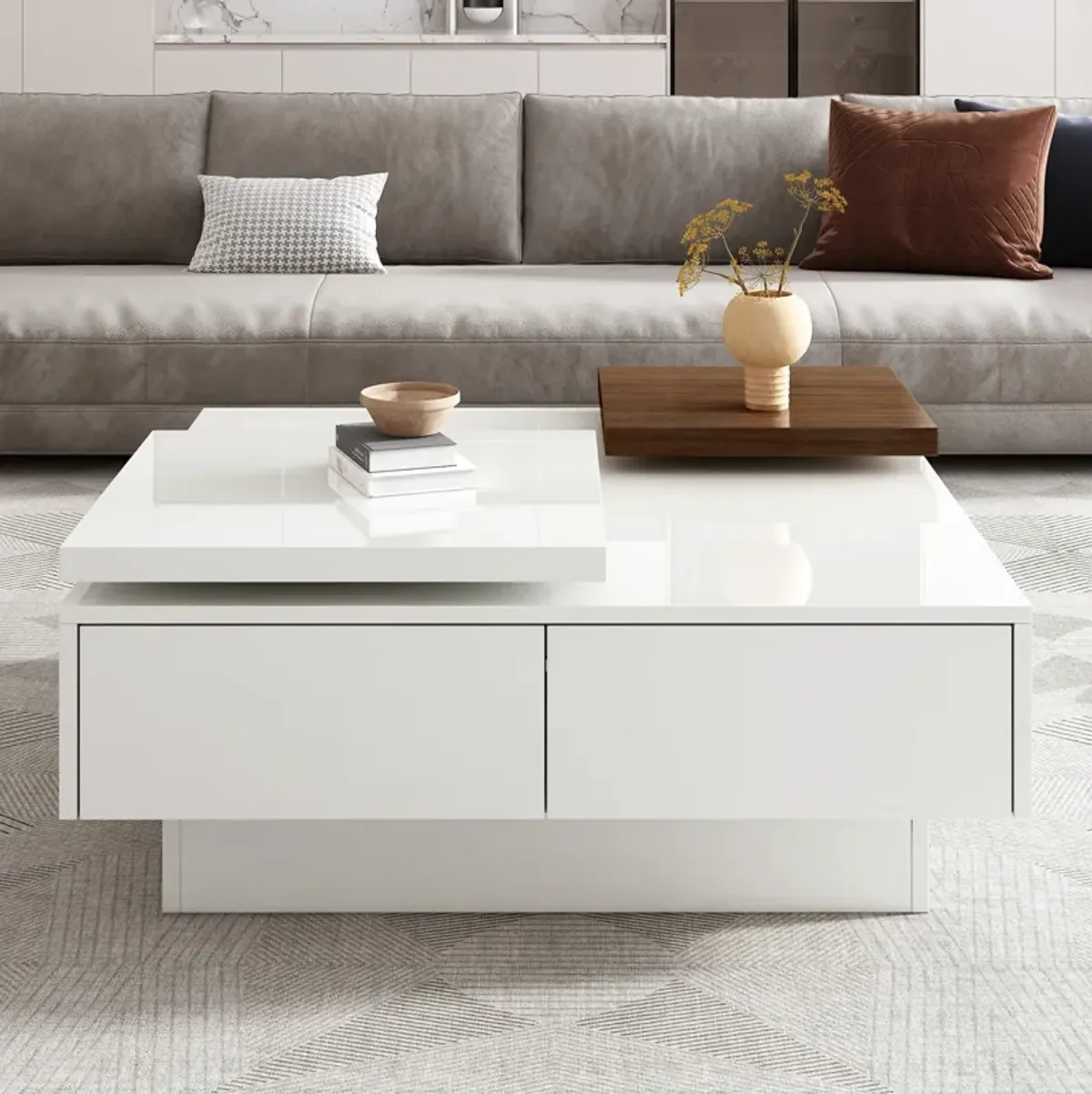 Merax Modern Square Wood Coffee Table