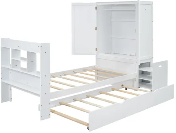 Merax Platform Bed with Storage Headboard and Footboard