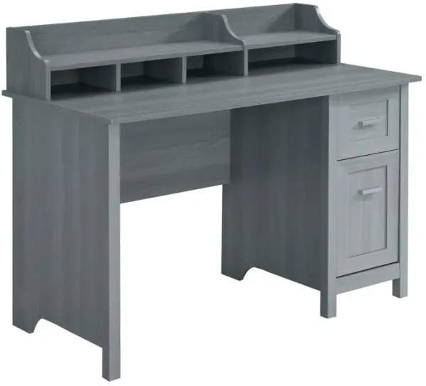 Techni Mobili Classic Office Desk with Storage, Grey