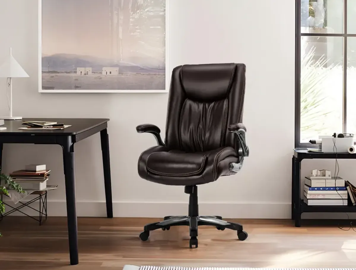 Executive Office Chair 400lbs, Big and Tall Home Office Chair with Space-Saving Flip-Up Arms