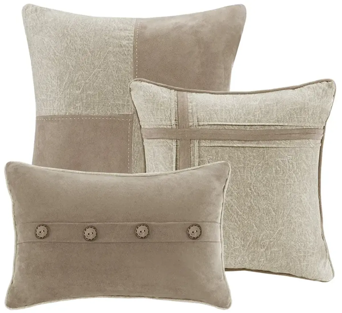 Gracie Mills Maldonado 7-Piece Rustic Faux Suede Comforter Set