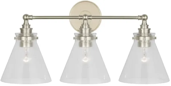 Parkington 32" Four Light Bath Bar in Polished Nickel with Clear Glass