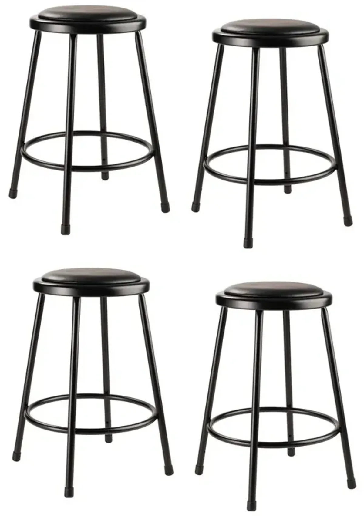 NPS® 24" Heavy Duty Vinyl Padded Steel Stool, Black