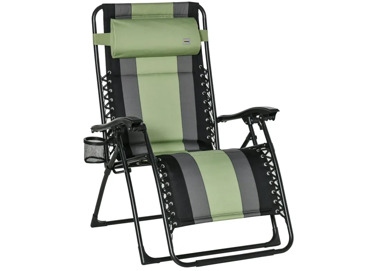 Green Outdoor Recliner: Zero Gravity Chair with Cup Holder