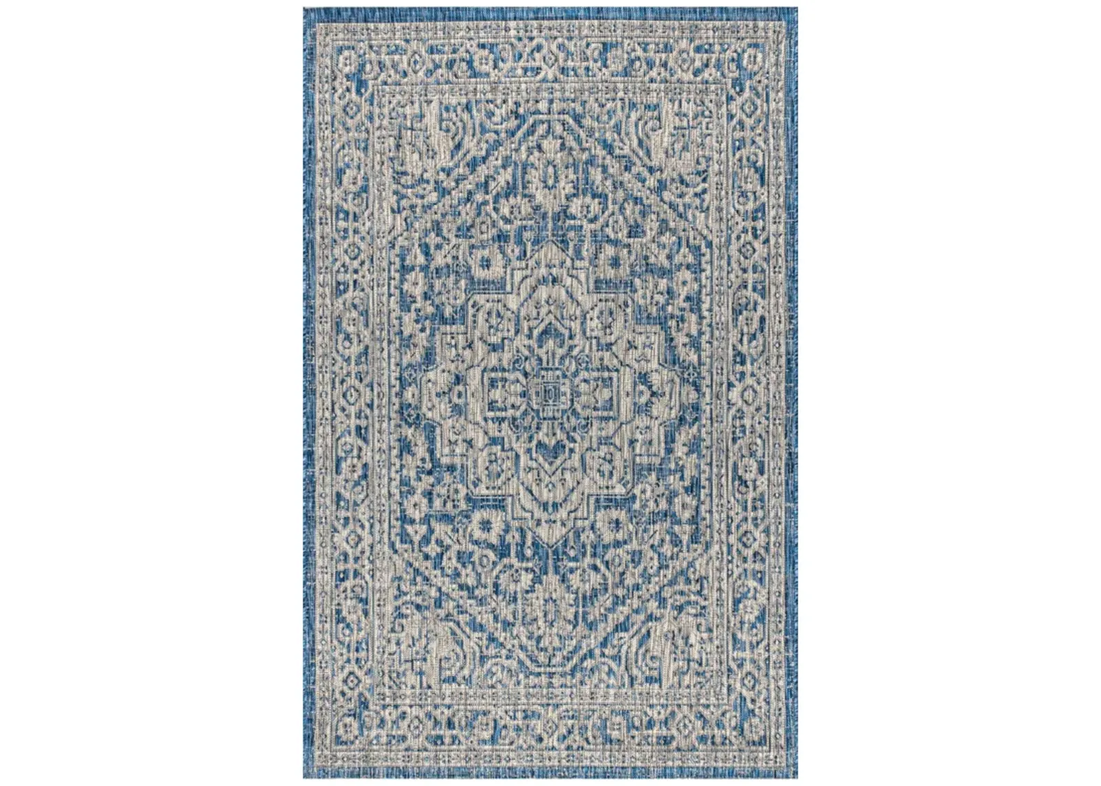 Sinjuri Medallion Textured Weave Indoor/Outdoor Area Rug