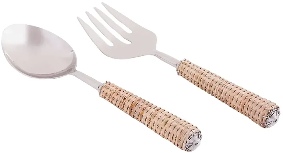 Cane Salad Server Set