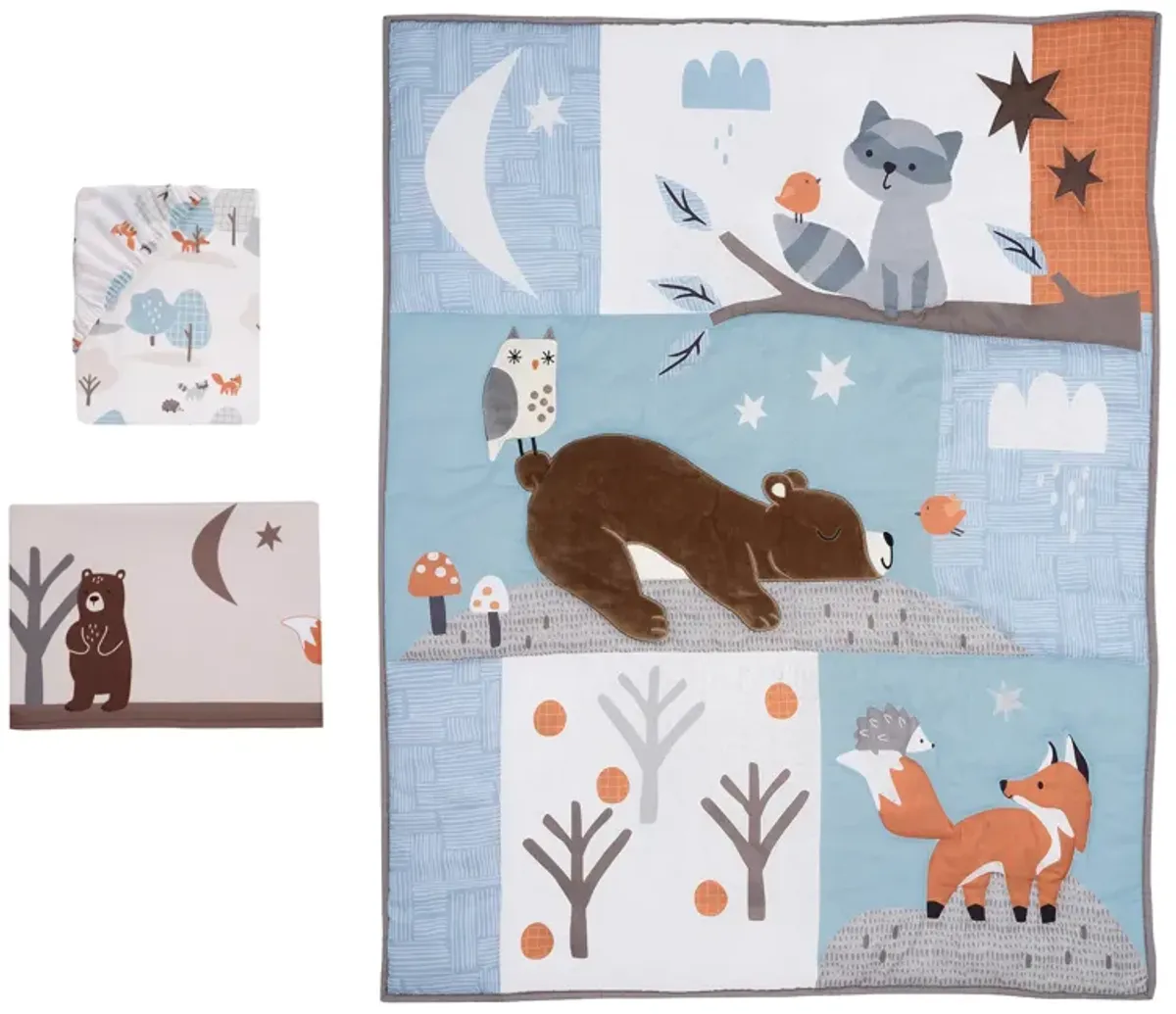 Bedtime Originals Sleepytime Bear Woodland 3-Pc Baby Nursery Crib Bedding Set