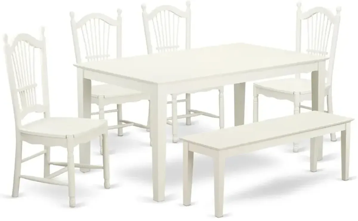 Dining Room Set Linen White, CADO6-LWH-W