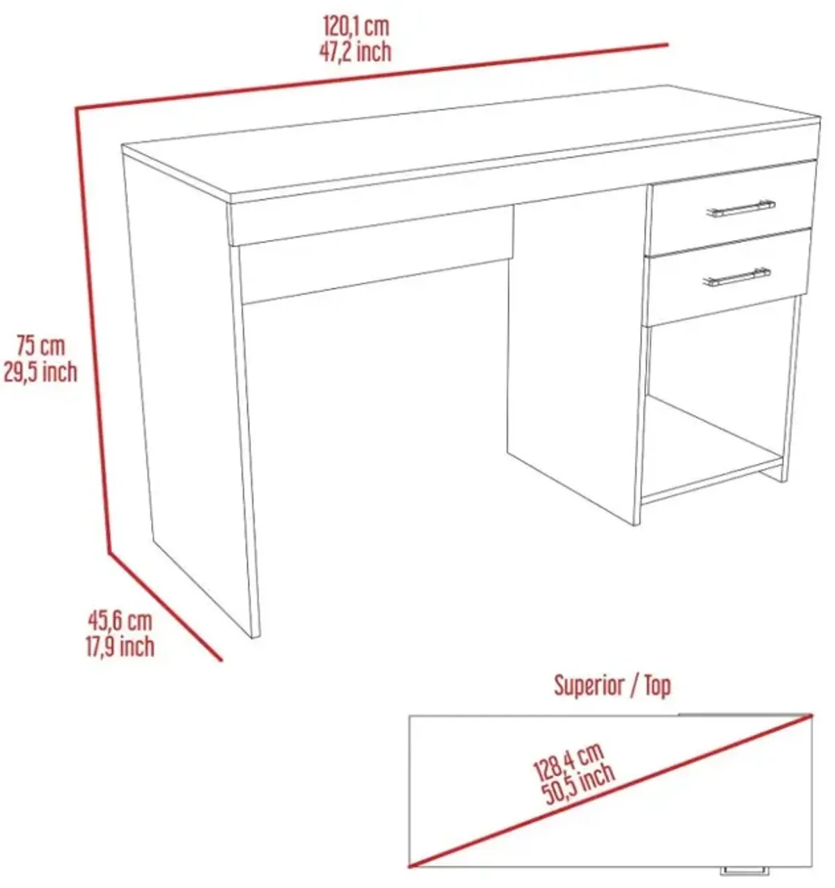 Computer Desk Limestone, Office, Light Gray