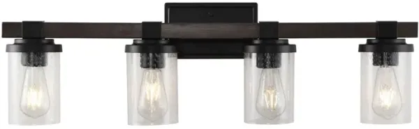 Bungalow Iron/Seeded Glass Rustic Farmhouse LED Vanity Light